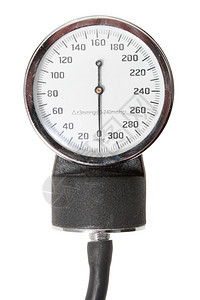 医院测量在白色背景上分离的反转血压计单一指标近距离摄影棚制品拍压力图片