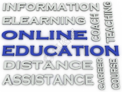 电脑在线学习教育词云概念在线教育学校图片