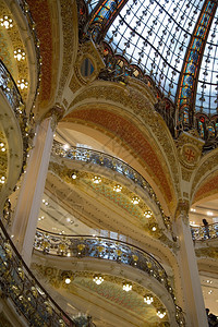 画廊仓库巴黎拉法伊特银河宫的玻璃和钢铁圆顶销售图片