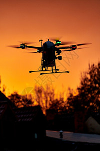 日落时的无人机背景图片