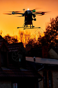 日落时的无人机背景图片