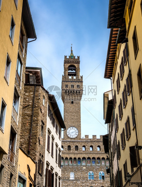 户外意大利佛罗伦萨PalazzoVecchio塔的风景砖块韦基奥图片