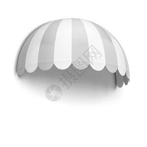 阳伞有条纹的以白色背景隔离的3D字插图球商店杂货图片