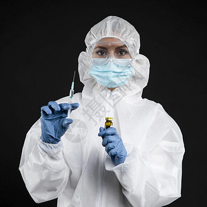 准备冠状疫苗的医生外套小瓶护士图片