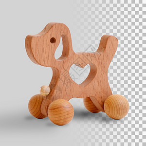 克劳斯弓传统的圣诞礼物木狗玩具图片