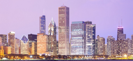 摄影摩天大楼美国伊利诺州芝加哥市下城天际状态图片