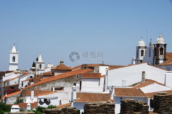 屋顶墙壁历史葡萄牙埃沃拉省蒙萨兹的加固城镇图片