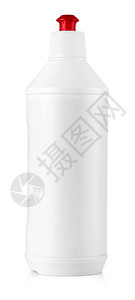 在白色背景彩塑料瓶上隔离的白色清洁设备在白色背景上隔离的洗涤剂瓶子碗白色的图片