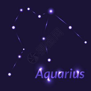 深蓝背景的赤道星座之符号年龄Ageofaquariusconstalzodiac符号的年龄女士唱歌图片