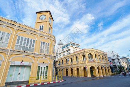 内部的历史在泰国普吉老城区PhuketOldTown普吉古城建中葡萄牙筑的图片