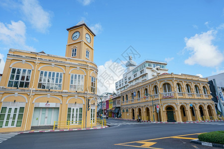 在泰国普吉老城区PhuketOldTown普吉古城建中葡萄牙筑普吉岛旅游历史图片