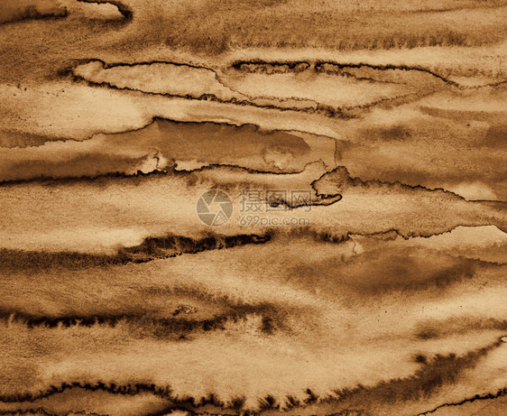 白色的棕纸质纹理上抽象水颜色可用作SepiatonedRetro风格的背景棕褐色图片