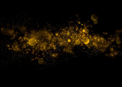 散景魔术闪耀奢华黄金亮的恒星光和bokehMagic灰尘抽象本底元素用于您的产品图片