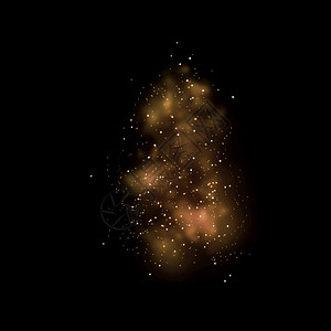 闪耀黄金亮的恒星光和bokehMagic灰尘抽象本底元素用于您的产品奢华粒状图片