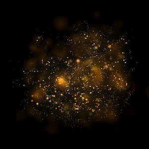 闪光黄金亮的恒星光和bokehMagic灰尘抽象本底元素用于您的产品海浪宇宙图片