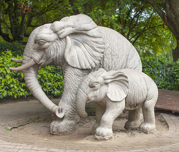 文化泰国印度灰色石大象雕像图片