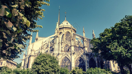 结构体天主教法国巴黎圣母院大教堂具有古老的影响力历史图片