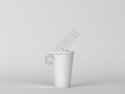 快速地白色的不含酒精带有草药的杯子最小场景3d插图图片