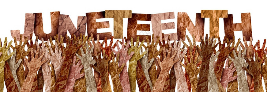 一种多样和解纪念奴隶制结束为社会正义概念或解放日的6月19节或青少年节以3D插图风格代表自由和平等庆祝活动三维插图式图片