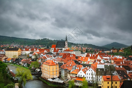 历史的捷克鲁姆洛夫老城捷克鲁姆洛夫的景色欧洲波西米亚风情图片