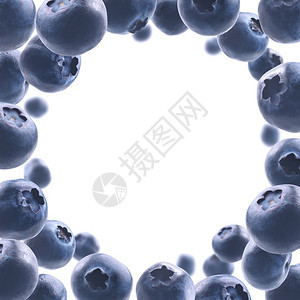 有创造力的在白色背景上隔离的框架形状许多蓝莓在白色背景上隔离的框架形状许多蓝莓成熟浆果图片