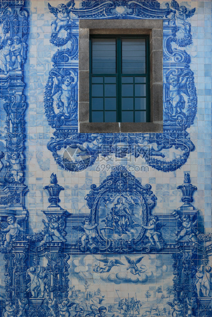 圣诞老人母校街道CapeladasAlmas的详情用AzulejoTile装饰葡萄牙波尔图圣卡塔琳娜角图片