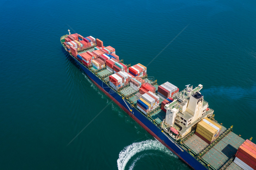 终端最佳商业航运货物集装箱进出口和交换惊吓船公海亚太国际从泰空中顶视图进口图片