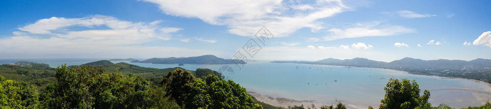绿色海景夏天全观普吉岛泰王国热带海滩图片