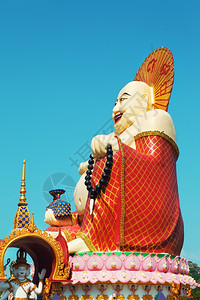 在泰国Samui寺的WatPlaiLaem兰姆艺术天空图片