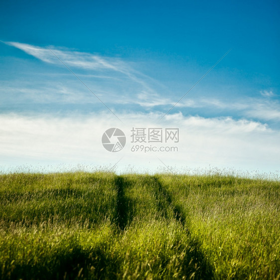 夏季日农村地区道路通过田间地照片空的土图片