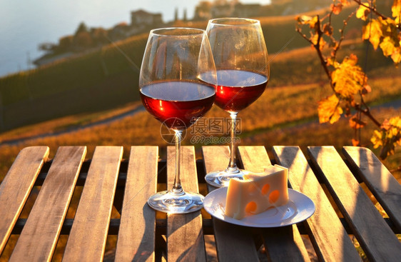 场地起司瓶子瑞士日内瓦湖的葡萄酒和奶酪对抗瑞士日内瓦湖图片