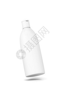 化妆品包装白色背景上隔离的洗发水或凝胶瓶3d插图温泉帽图片