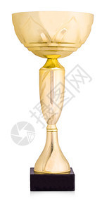 杯子竞赛自豪金色奖杯在白背景上被孤立图片