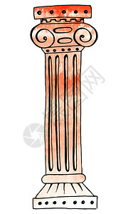 欧州皇宫罗马柱插画_欧州皇宫罗马柱卡通_欧州皇宫罗马柱插图_手绘_板