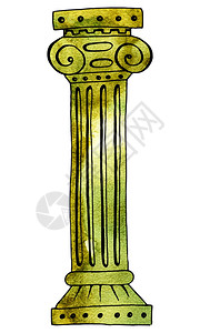 墙绘柱子古罗马柱手绘和计算机处理设旅游罗马景点建筑古代世界罗马柱