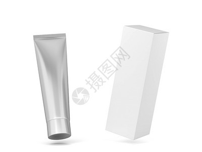 商品白色背景上孤立的空白化妆品管包装模型3d插图Name覆盖图片