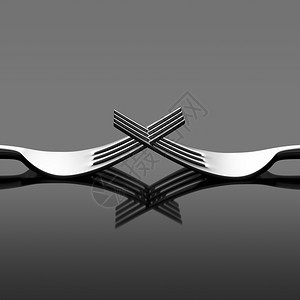 两个叉子几何对称线工作室拍摄叉子食物餐厅图片