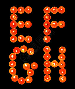假期从A至Z的孤立蜡烛轻型字母序列装饰庆典图片