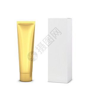 健康产品白色背景上孤立的空白化妆品管包装模型3d插图Name图片