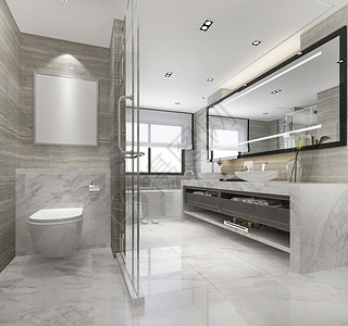 玻璃3d提供现代厕所配有豪华瓷砖装饰酒店灯图片