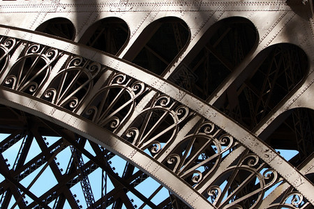 历史Eiffel铁塔详细建筑结构假期巴黎图片