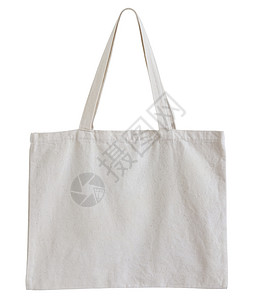 手提袋包装设计买在白背景和剪切路径上被孤立的织物袋棉布回收的背景