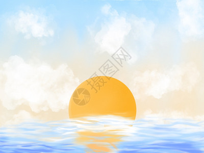 海滩上暑假古鲁底海浪的日出天堂滩多云热的图片
