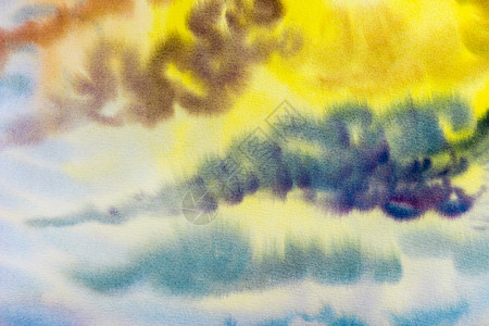 水彩画云空气和季节中雨雾多彩的天空自然季节等大抽象背景画的印刷师空艺术品草图图片