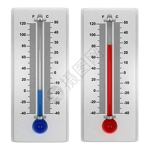 白色背景上孤立的气象温度计3d插图蓝色的工具控制图片