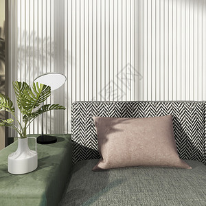地毯枕头灯3d提供豪华和现代客厅配有沙发布图片