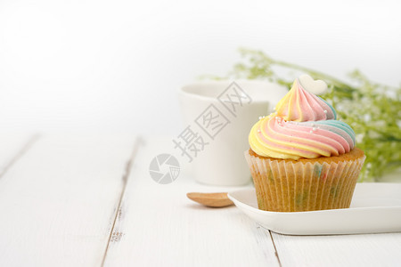 蛋糕自动对焦甜点Cupcake饼的装饰美极了光亮明AF点选择图片
