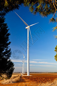 自然风车或典型气动能技术产生图片