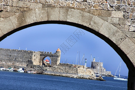 城景罗得斯岛希腊欧洲可爱的景点目地图片