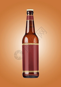 玻璃插图在棕色背景下与布朗牌挂商瓶装上饮料的概念商业图片